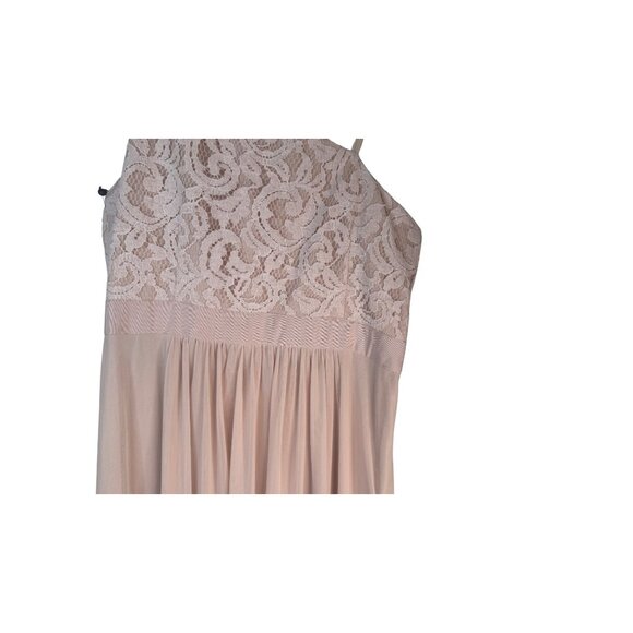 2/$35 NWT Adrianna Papell Size 14 One-Shoulder Lace Maxi Dress Pink Formal - Picture 7 of 15